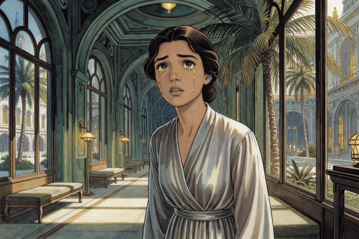 The young woman turns back, eyes shining, speaking with clear strong conviction.