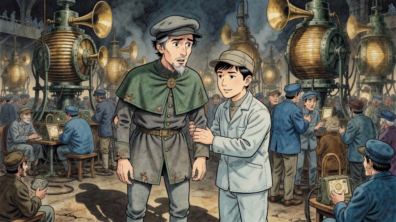 Asano grips Graham's arm with a warning look as Graham begins to question.