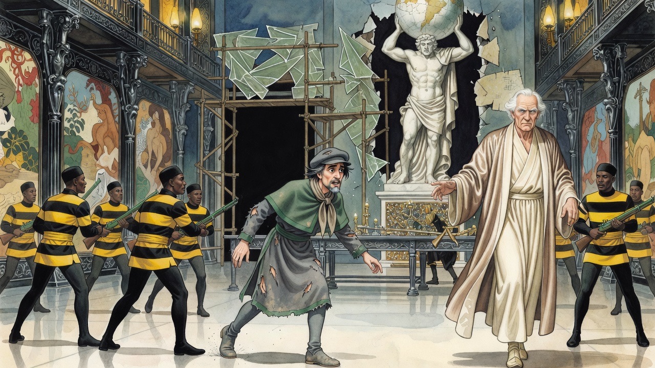 Hands of Ostrog's men drag the struggling Graham toward a black open panel in the wall.