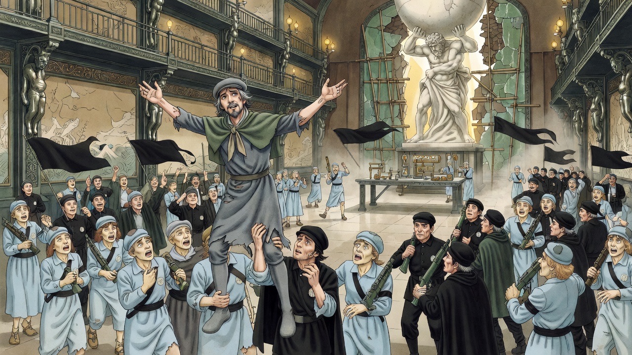 Graham is lifted onto the shoulders of rebels and carried away from the black panel as the hall erupts in cheers.